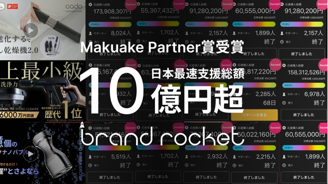 Makuake Award 2024「パートナー賞」を受賞。 発表時のリリース画像